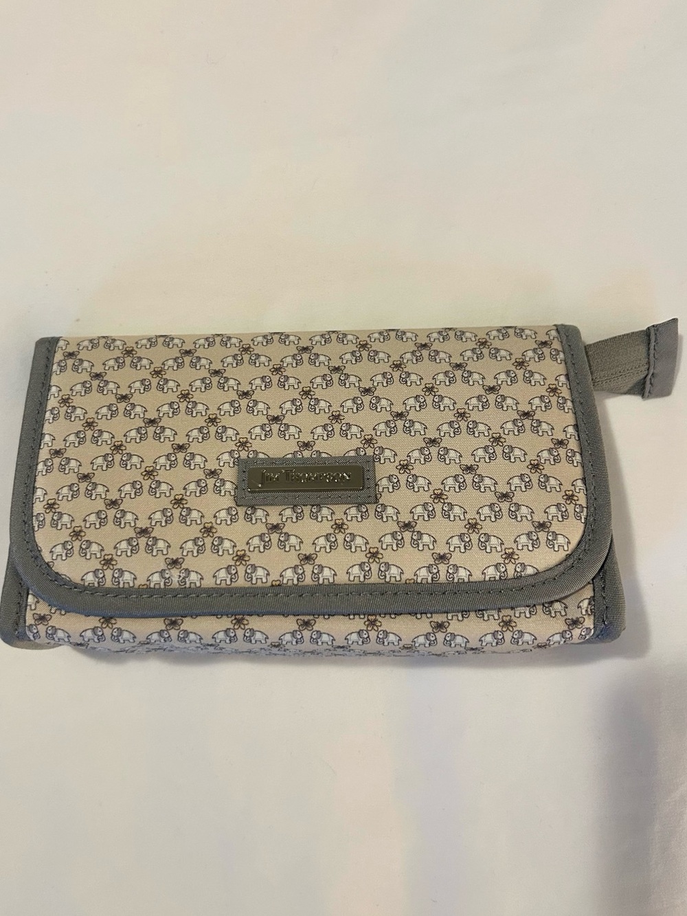 Jim Thompson Makeup Bag Gray Elephant Floral Butterfly